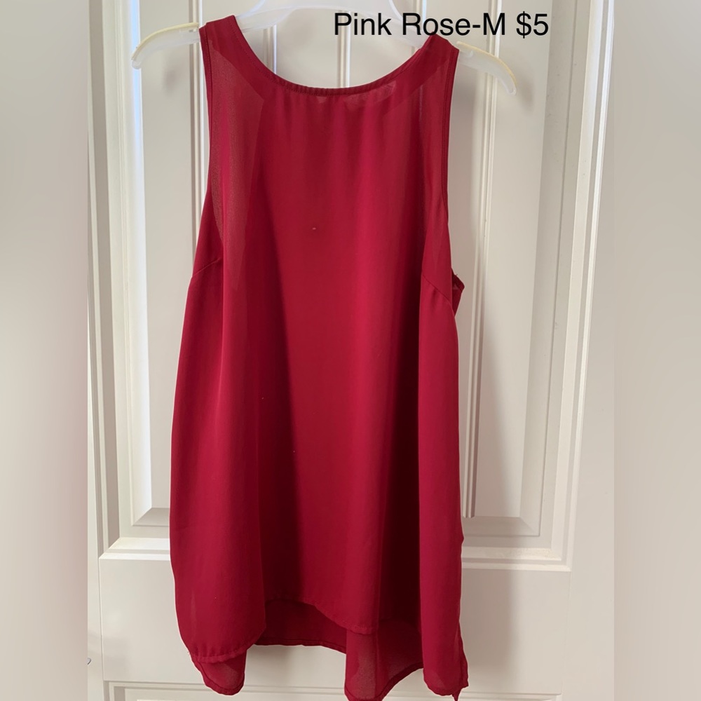 Pink Rose tank size L